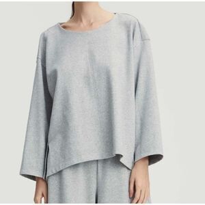 Nap Loungewear Pure Cotton Loose Cut Sweatshirt Size Small Gray